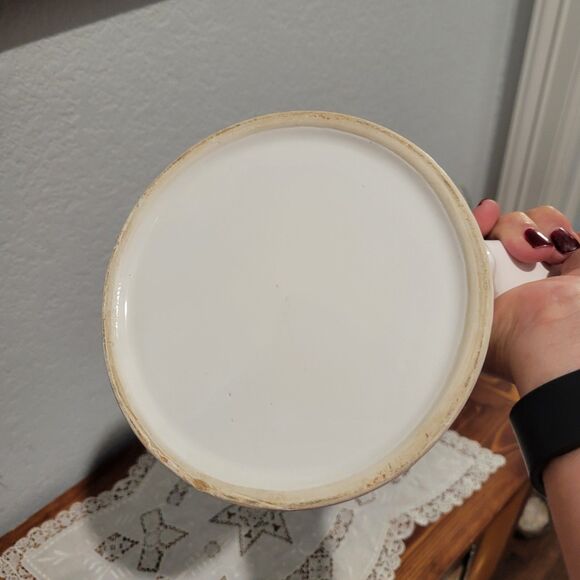 Vintage Cream white milk pitcher small Blue Geese Cottage Grandma Goose Ceramic - Picture 4 of 9